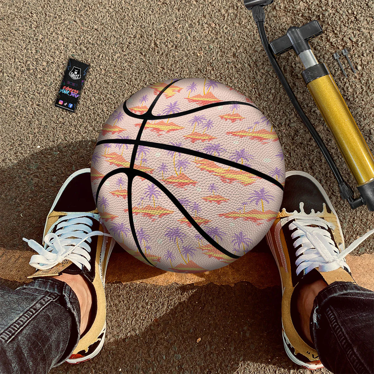 Paradise Hawaii Tropical Print Pattern Basketball - Image 2