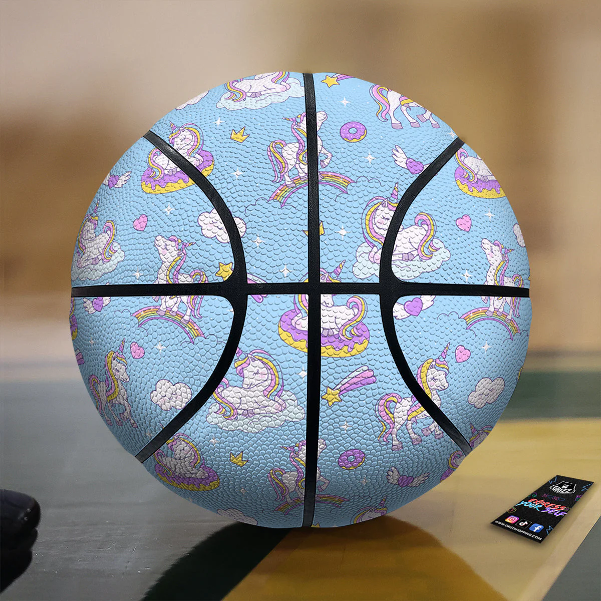 Paradise Unicorn Print Pattern Basketball