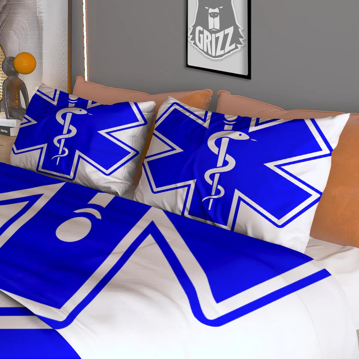 Paramedic Symbol The Star Of Life Print Duvet Cover Bedding Set - Image 3