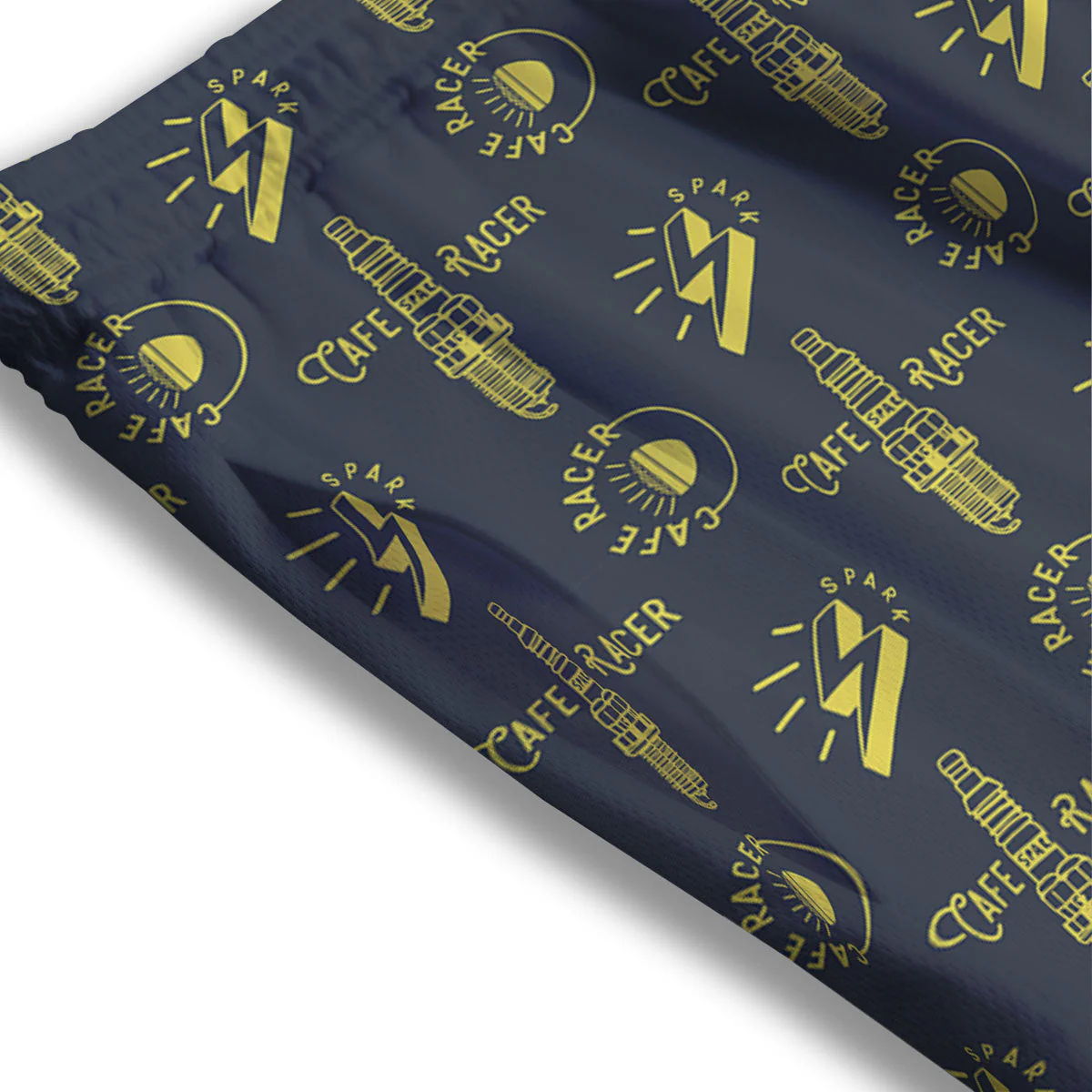 Parts Motorcycle Print Pattern Mesh Shorts - Image 3