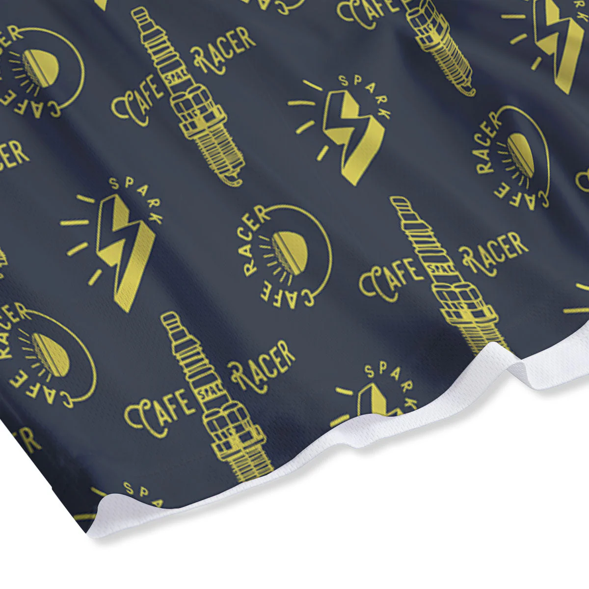 Parts Motorcycle Print Pattern Mesh Shorts - Image 4