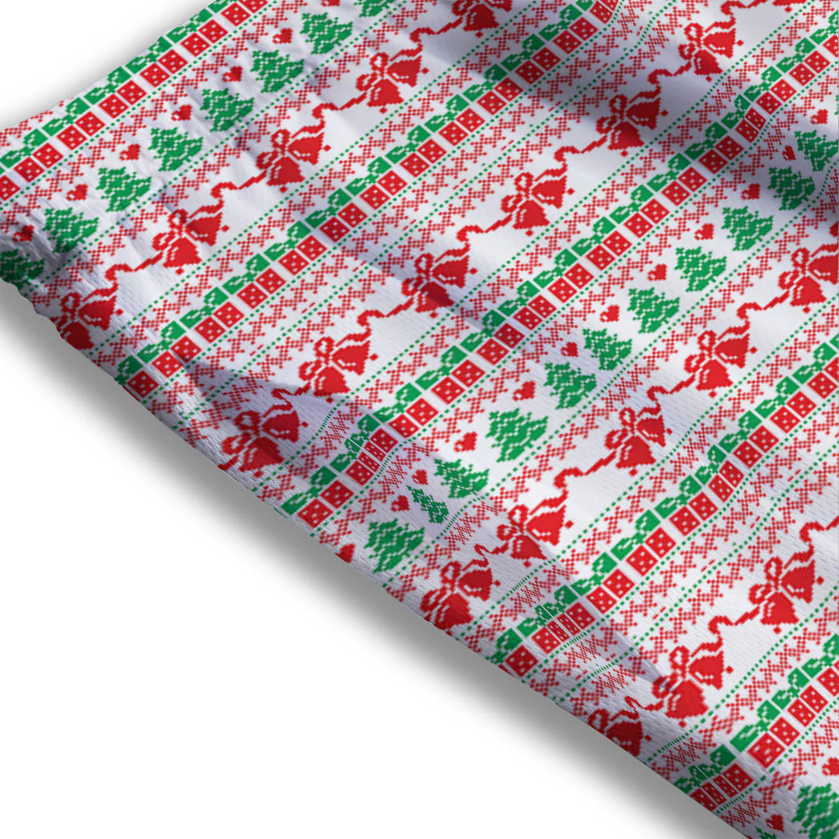 Party Knitted Christmas Print Pattern Mesh Shorts - Image 3