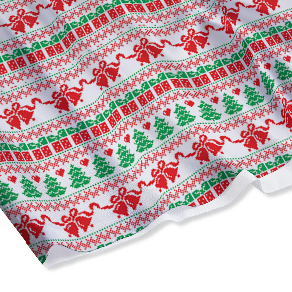 Party Knitted Christmas Print Pattern Mesh Shorts - Image 4