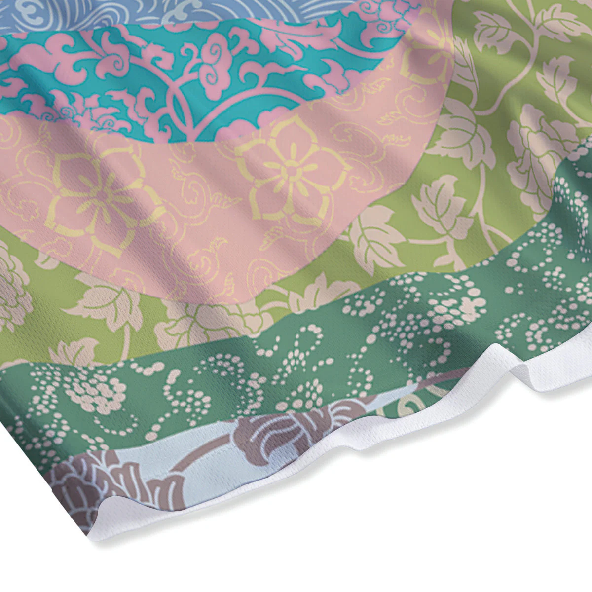 Pastel Japanese Fabric Traditional Print Pattern Mesh Shorts - Image 4