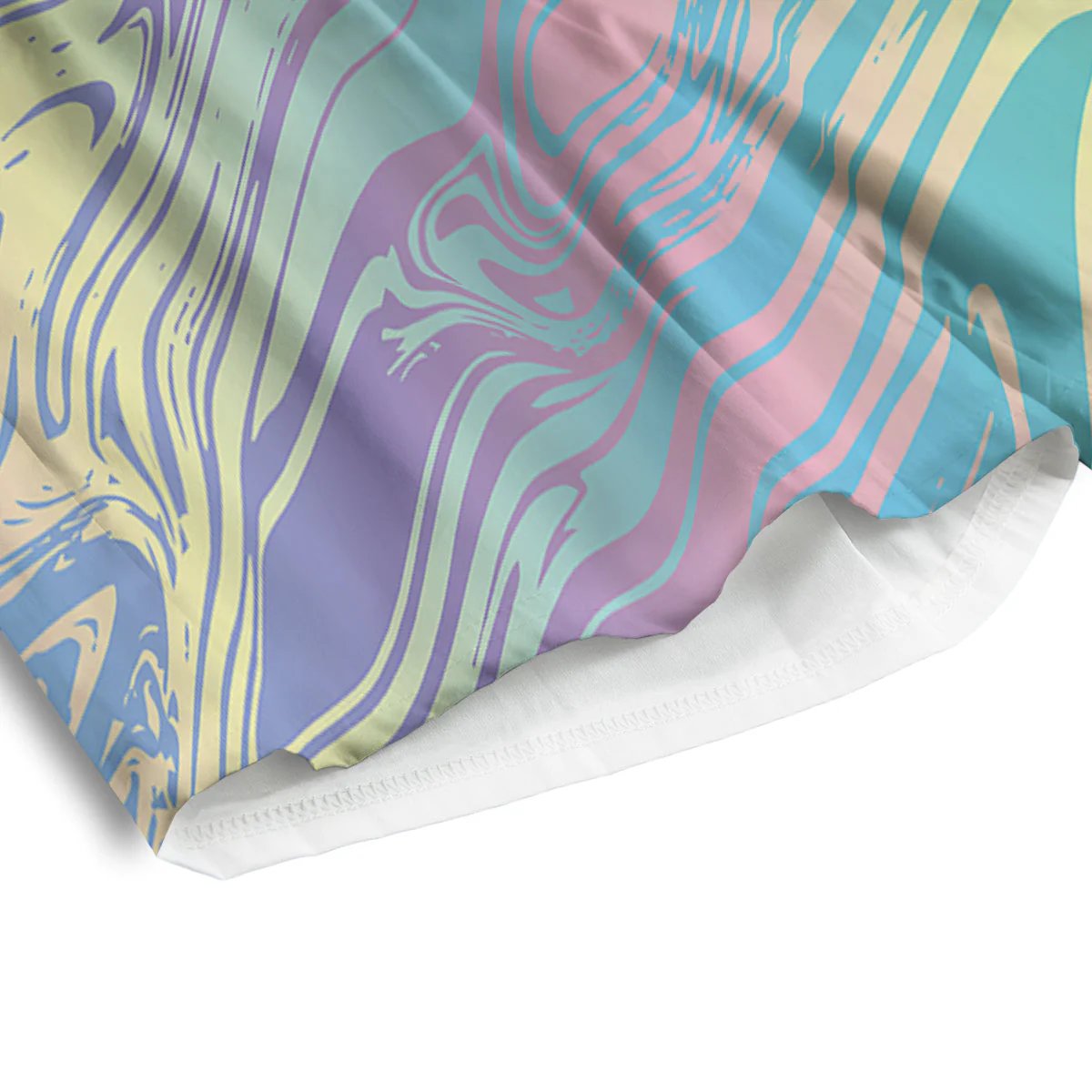 Pastel Liquid Marble Holographic Print Men's Athletic Shorts - Image 4
