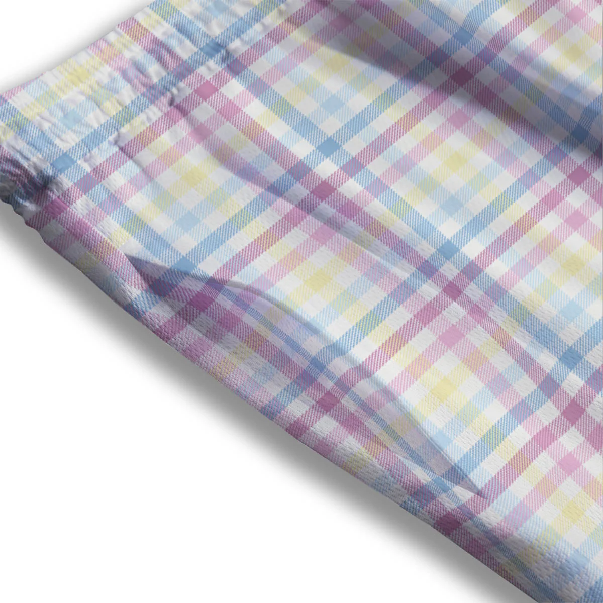 Pastel Plaid Cotton Candy Print Pattern Mesh Shorts - Image 3