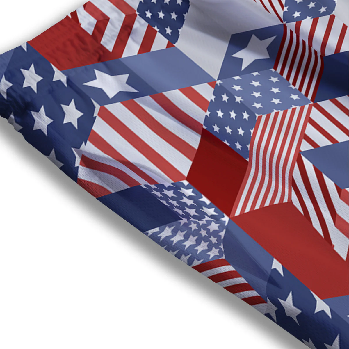 Patchwork American Patriotic Print Mesh Shorts - Image 3