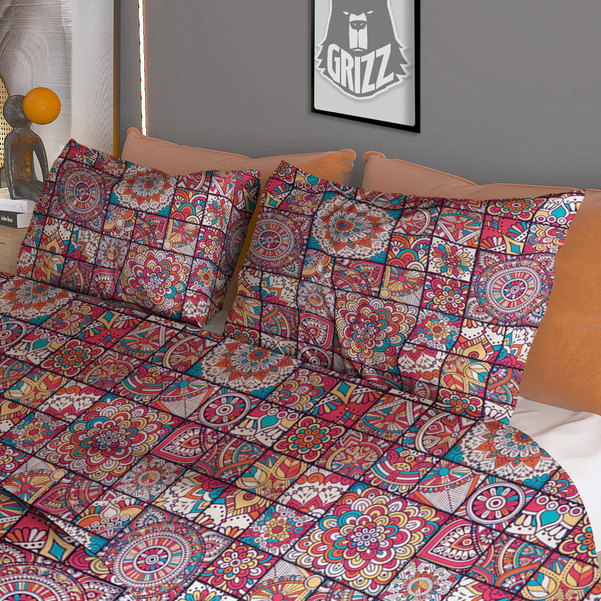 Patchwork Bohemian Print Pattern Duvet Cover Bedding Set - Image 3