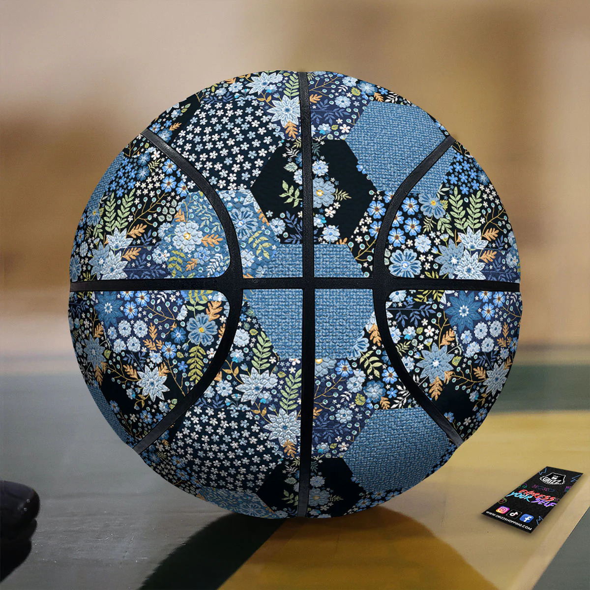 Patchwork Ethnic Floral Print Pattern Basketball