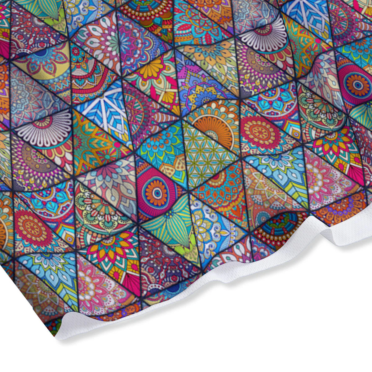 Patchwork Ethnic Mandala Print Pattern Mesh Shorts - Image 4