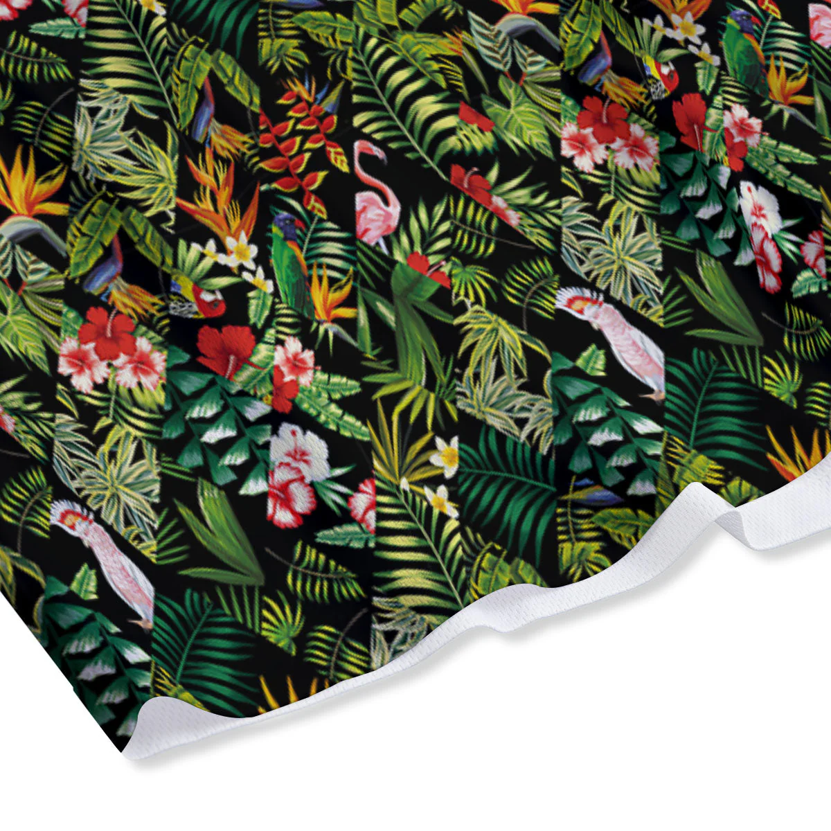 Patchwork Exotic Print Pattern Mesh Shorts - Image 4