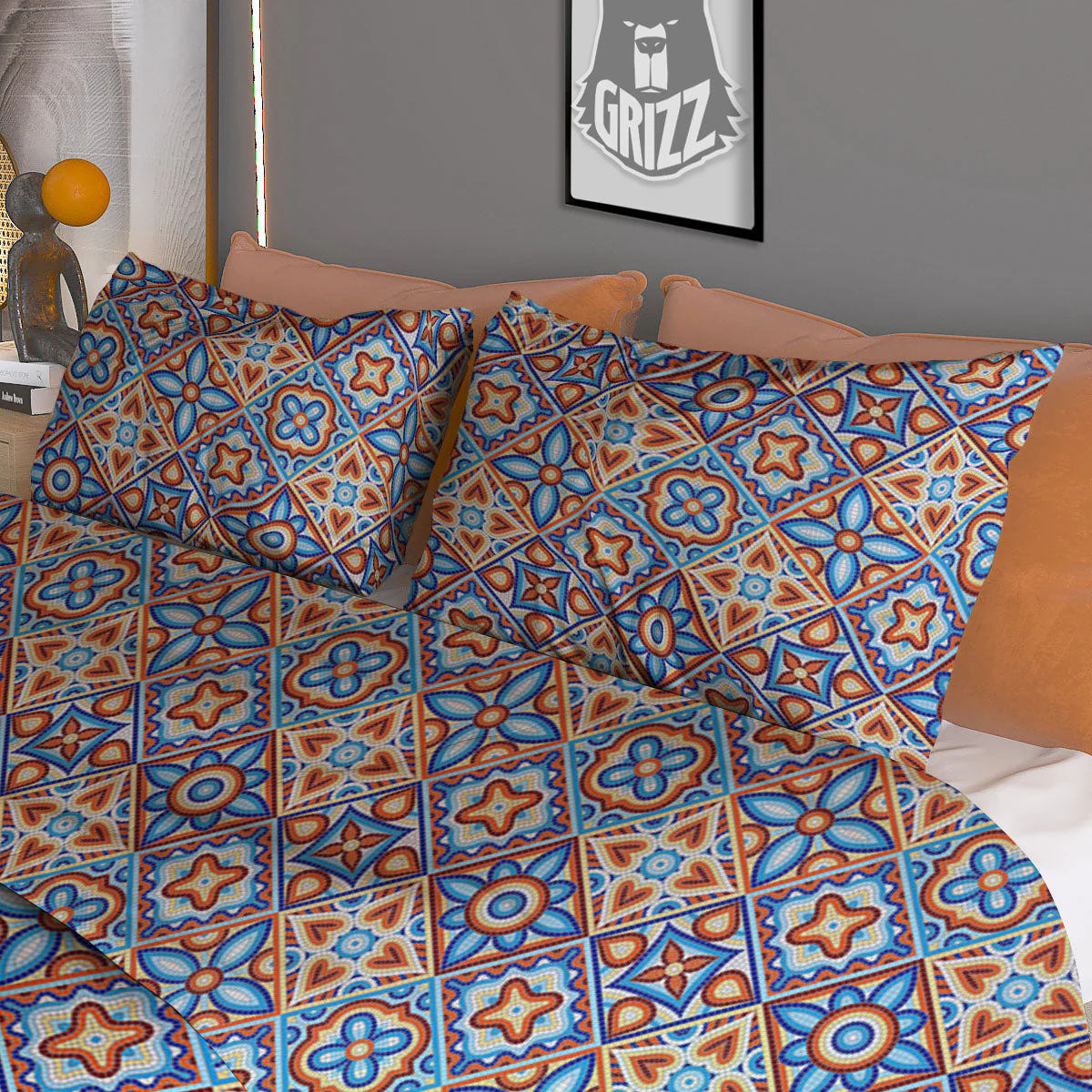 Patchwork Mosaic Print Pattern Duvet Cover Bedding Set - Image 3