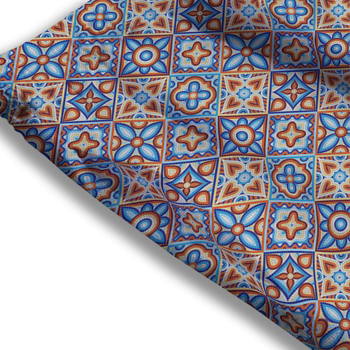 Patchwork Mosaic Print Pattern Mesh Shorts - Image 3
