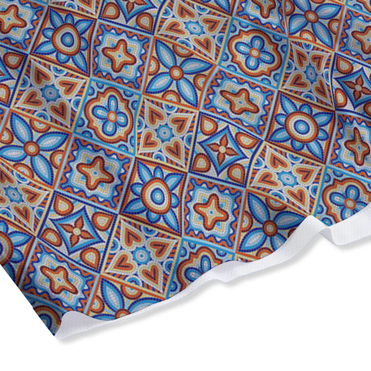 Patchwork Mosaic Print Pattern Mesh Shorts - Image 4