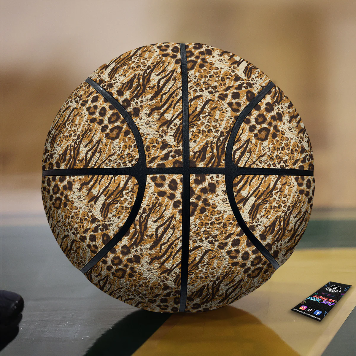 Patchwork Tiger Skin Print Pattern Basketball