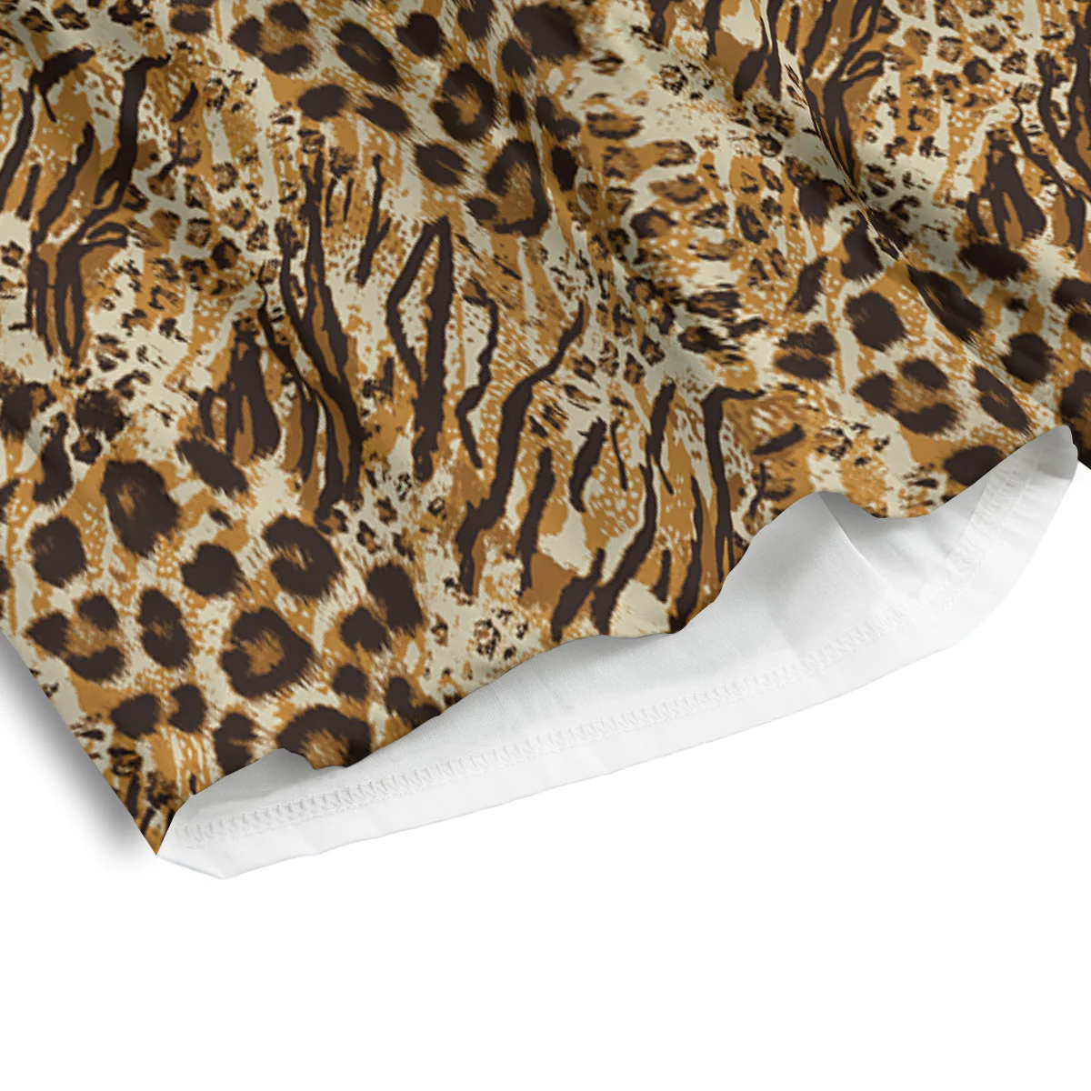 Patchwork Tiger Skin Print Pattern Men's Athletic Shorts - Image 4