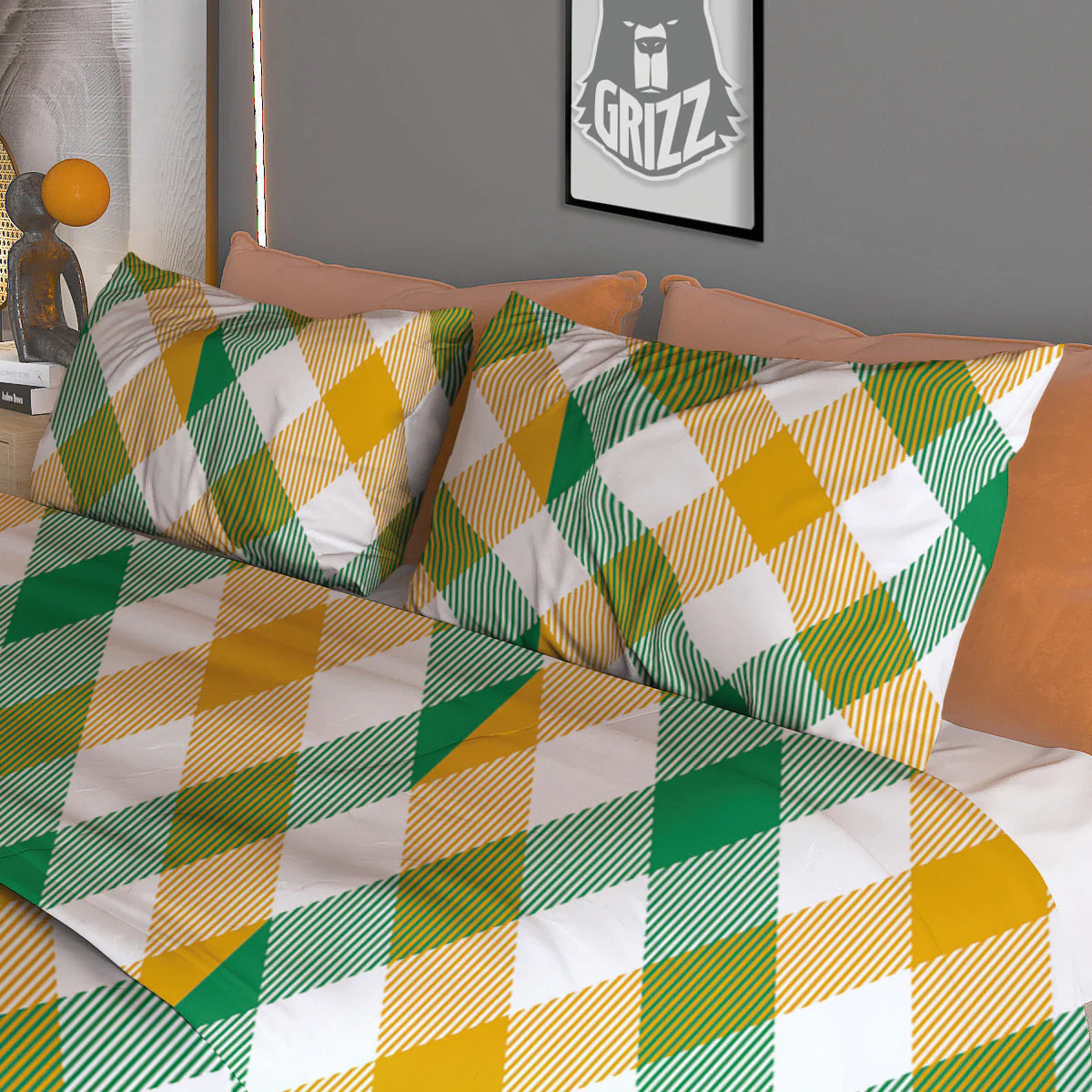 Patrick's Day Irish Plaid Print Duvet Cover Bedding Set - Image 3