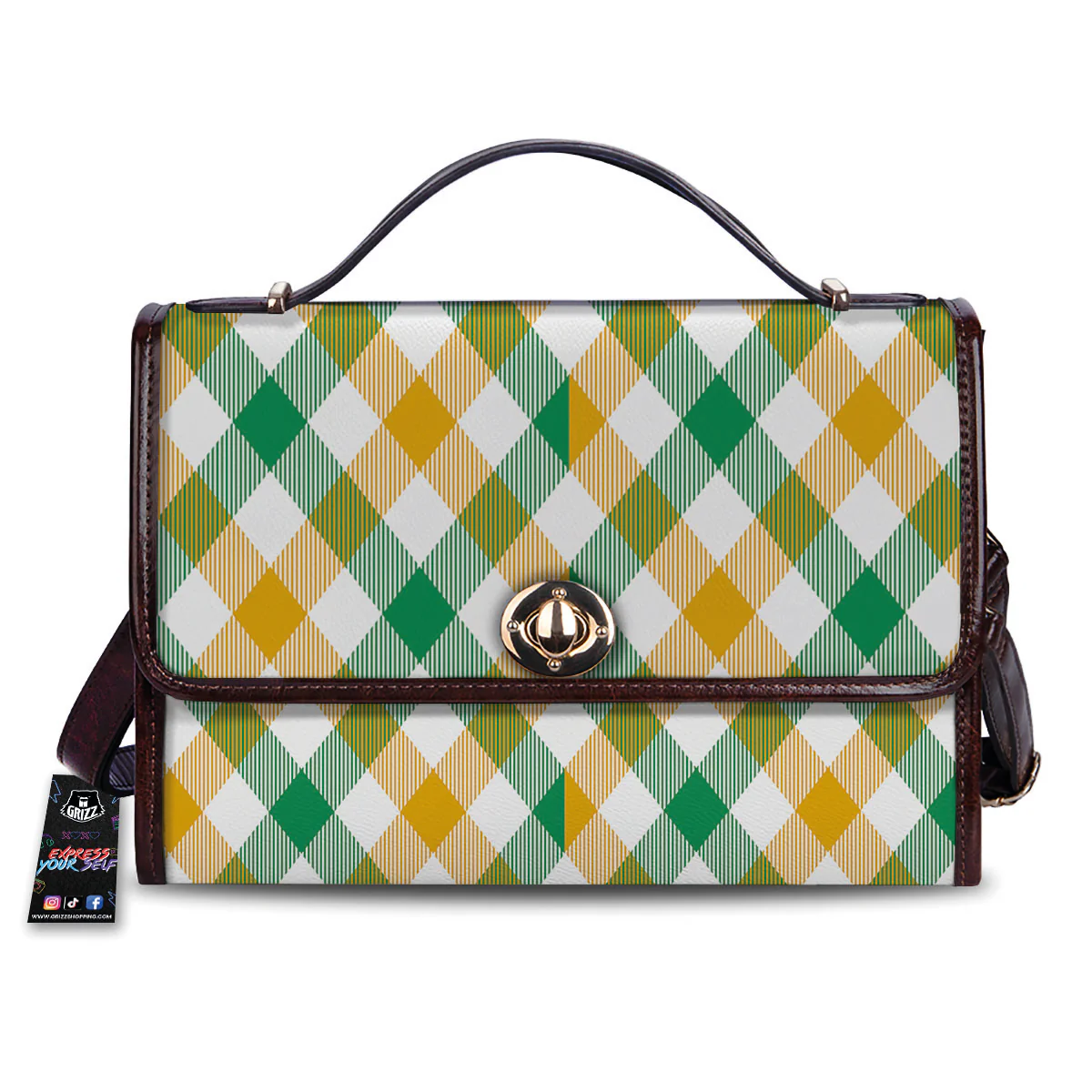 Patrick's Day Irish Plaid Print Women's Satchel Bag