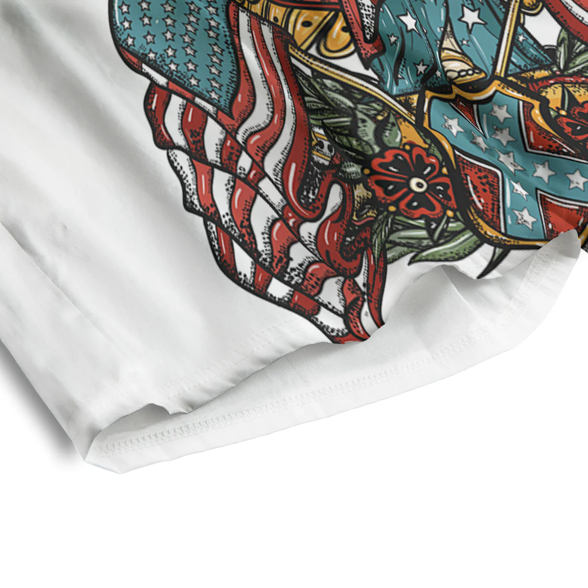 Patriotic Art Statue Of Liberty Print Men's Athletic Shorts - Image 4