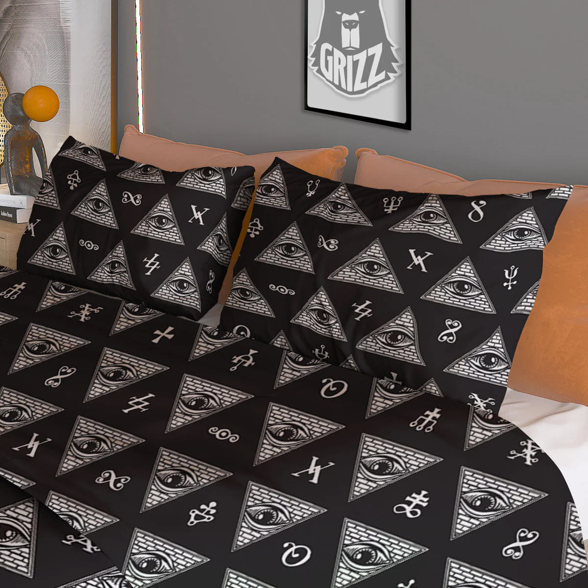 Pattern Masonic Eye Print Duvet Cover Bedding Set - Image 3