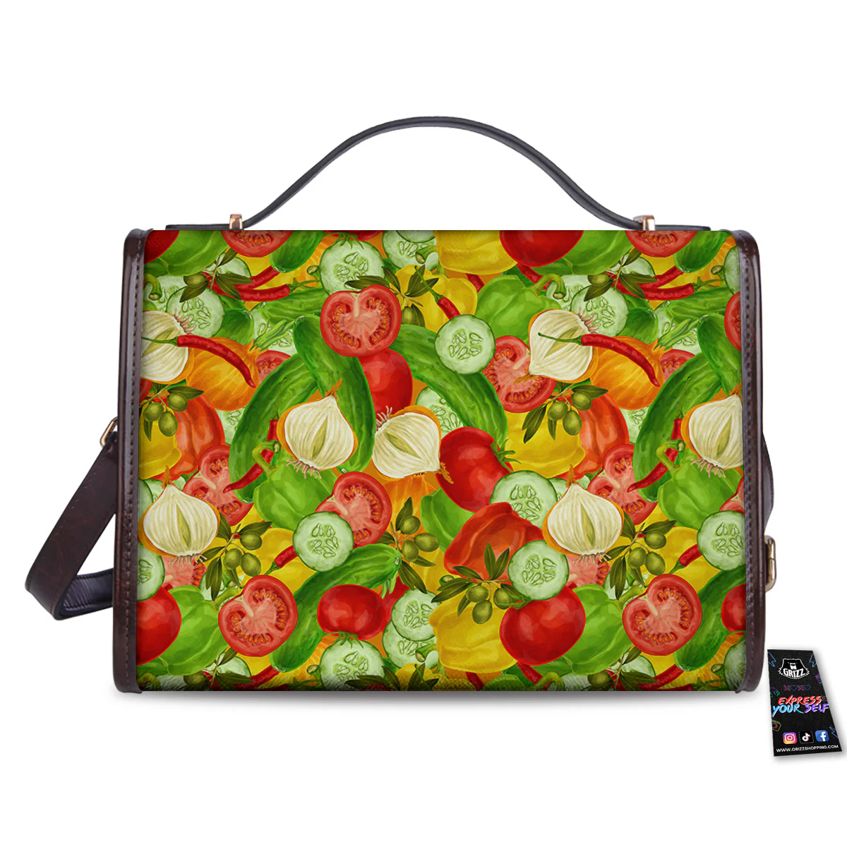 Pattern Vegan Print Pattern Women's Satchel Bag - Image 2
