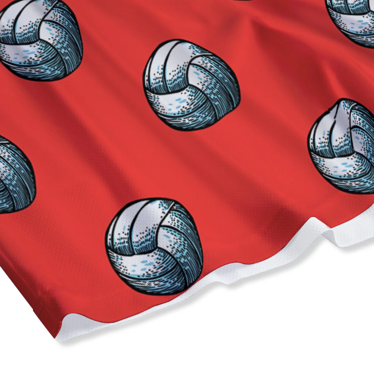 Pattern Volleyball Print Pattern Mesh Shorts - Image 4