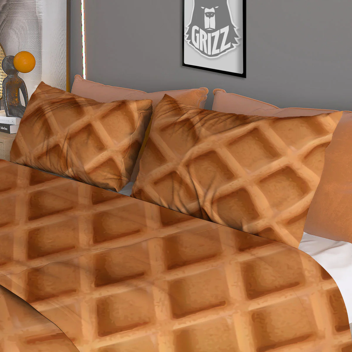 Pattern Waffle Print Duvet Cover Bedding Set - Image 3