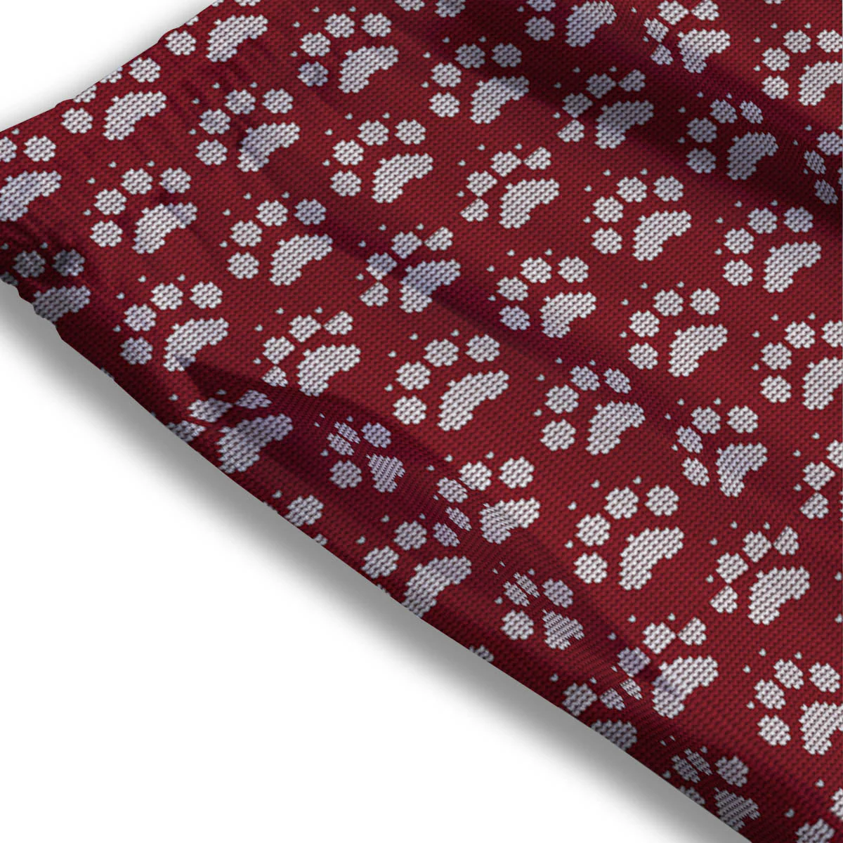 Paw Knitted Christmas Print Pattern Mesh Shorts - Image 3