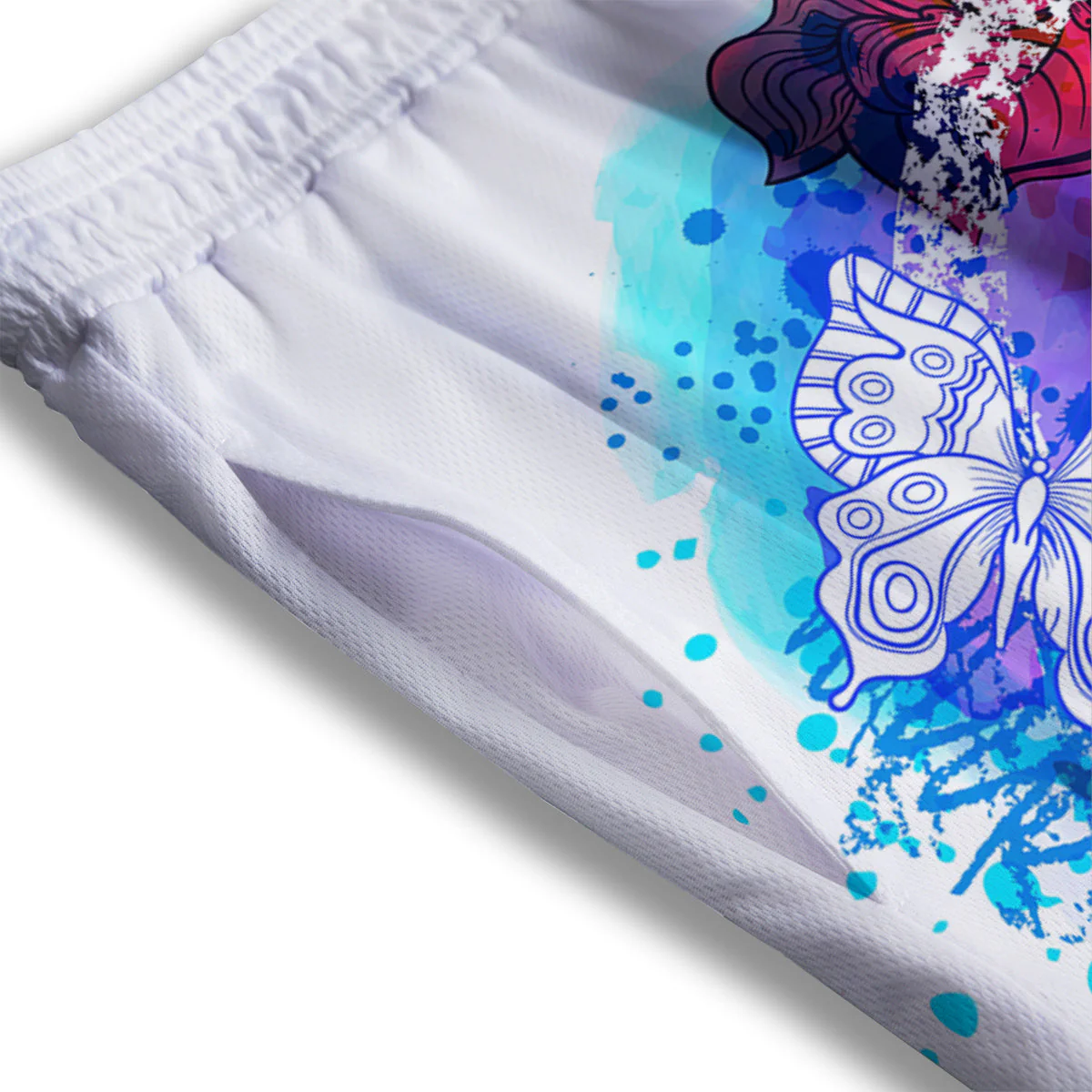 Peace Signs Colorful Hippie Print Mesh Shorts - Image 3