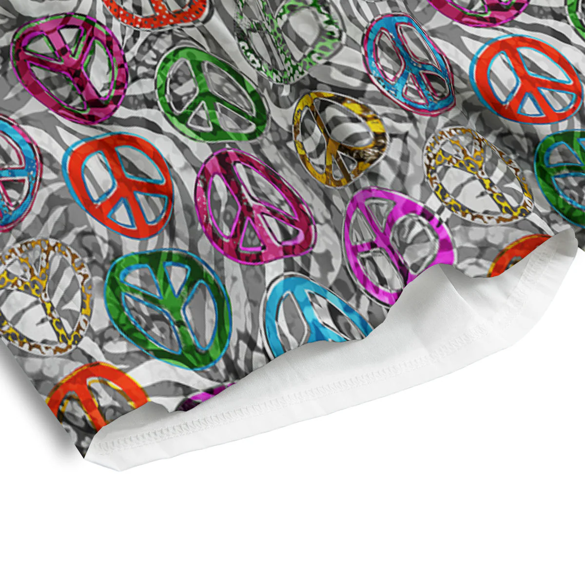Peace Signs Zebra Print Pattern Men's Athletic Shorts - Image 4