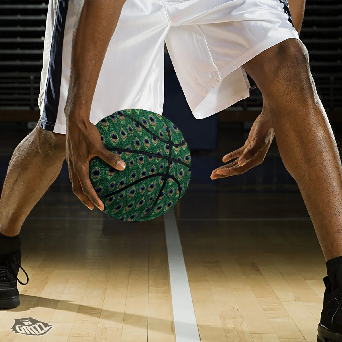Peacock Tail Print Basketball - Image 3