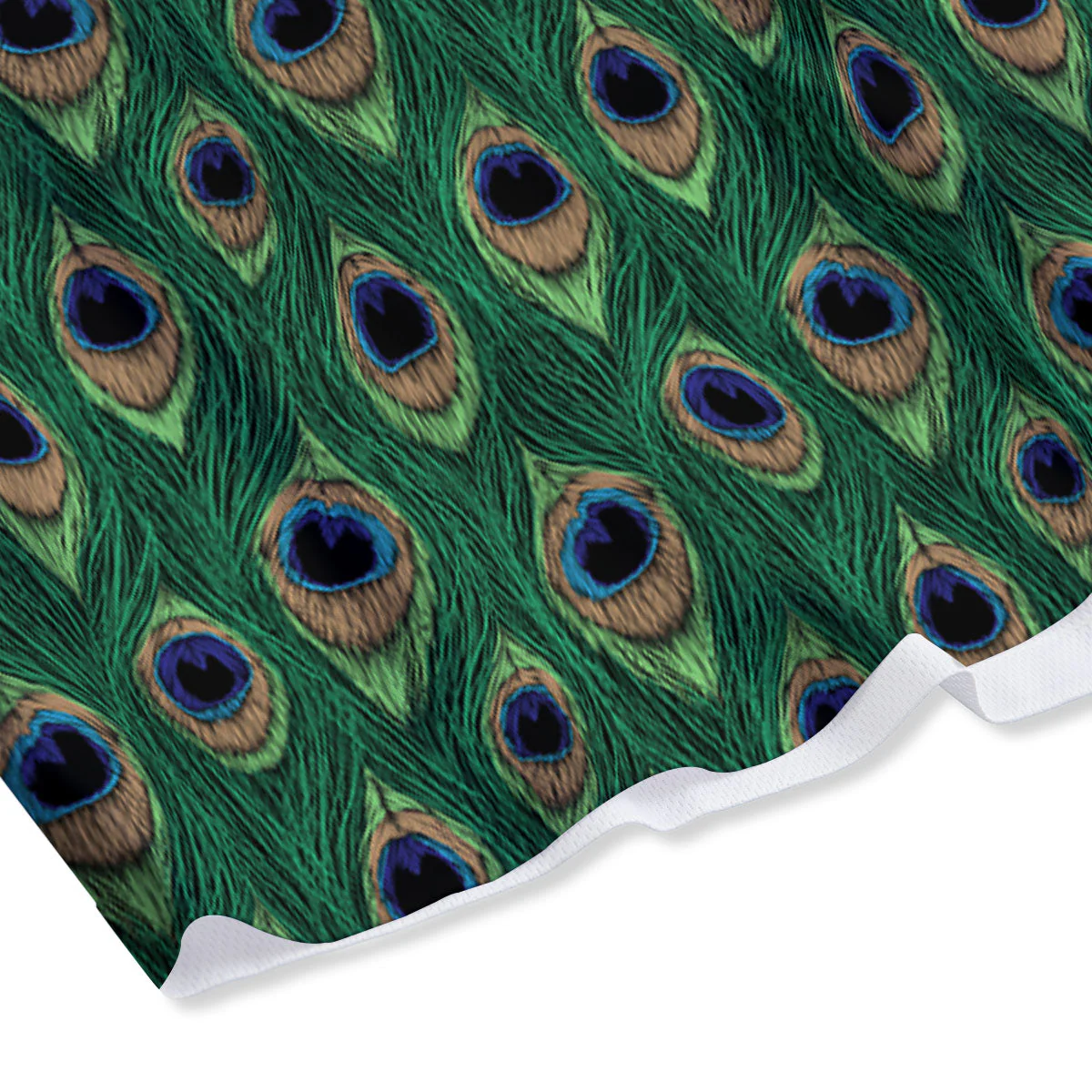 Peacock Tail Print Mesh Shorts - Image 4
