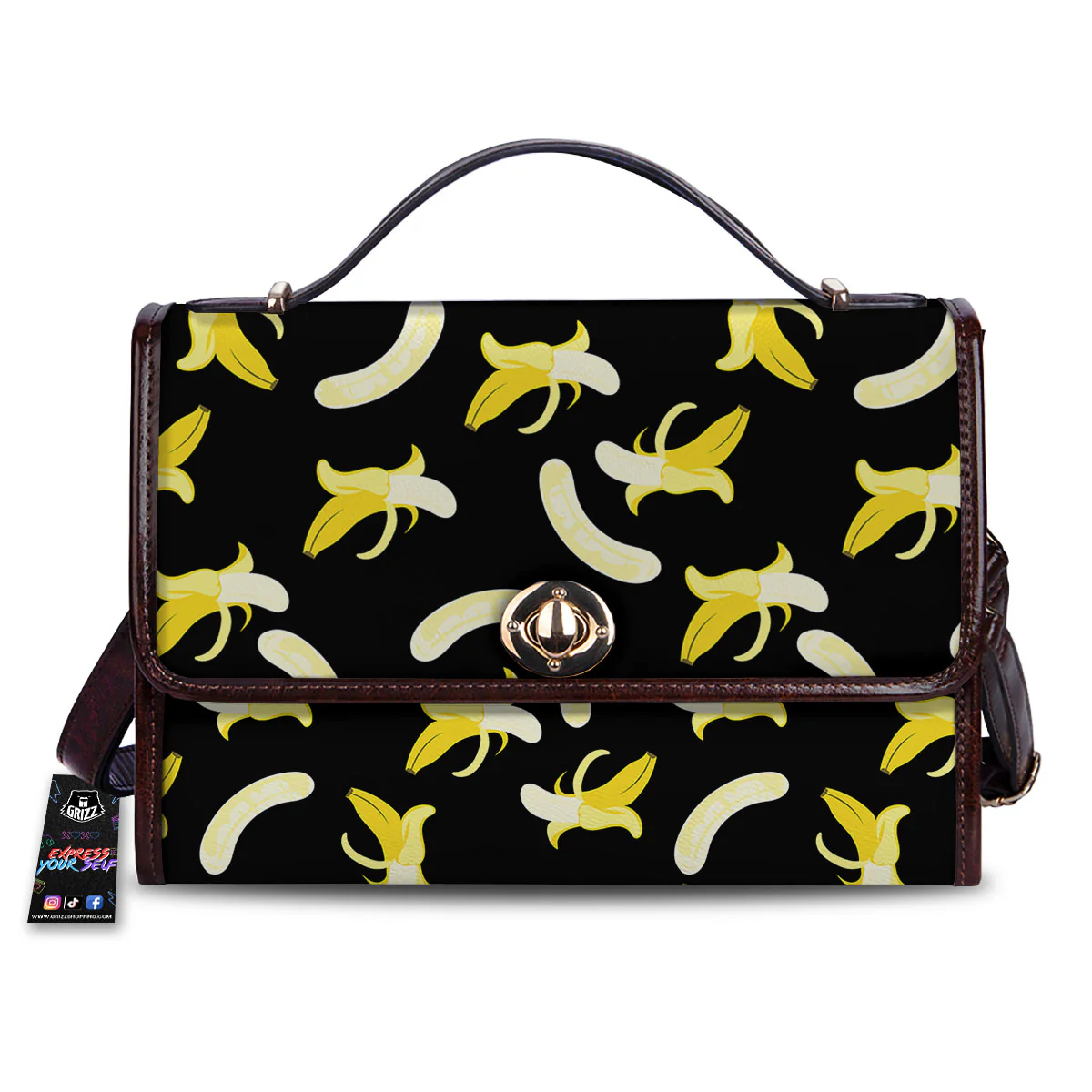 Peeled Banana Print Pattern Women's Satchel Bag