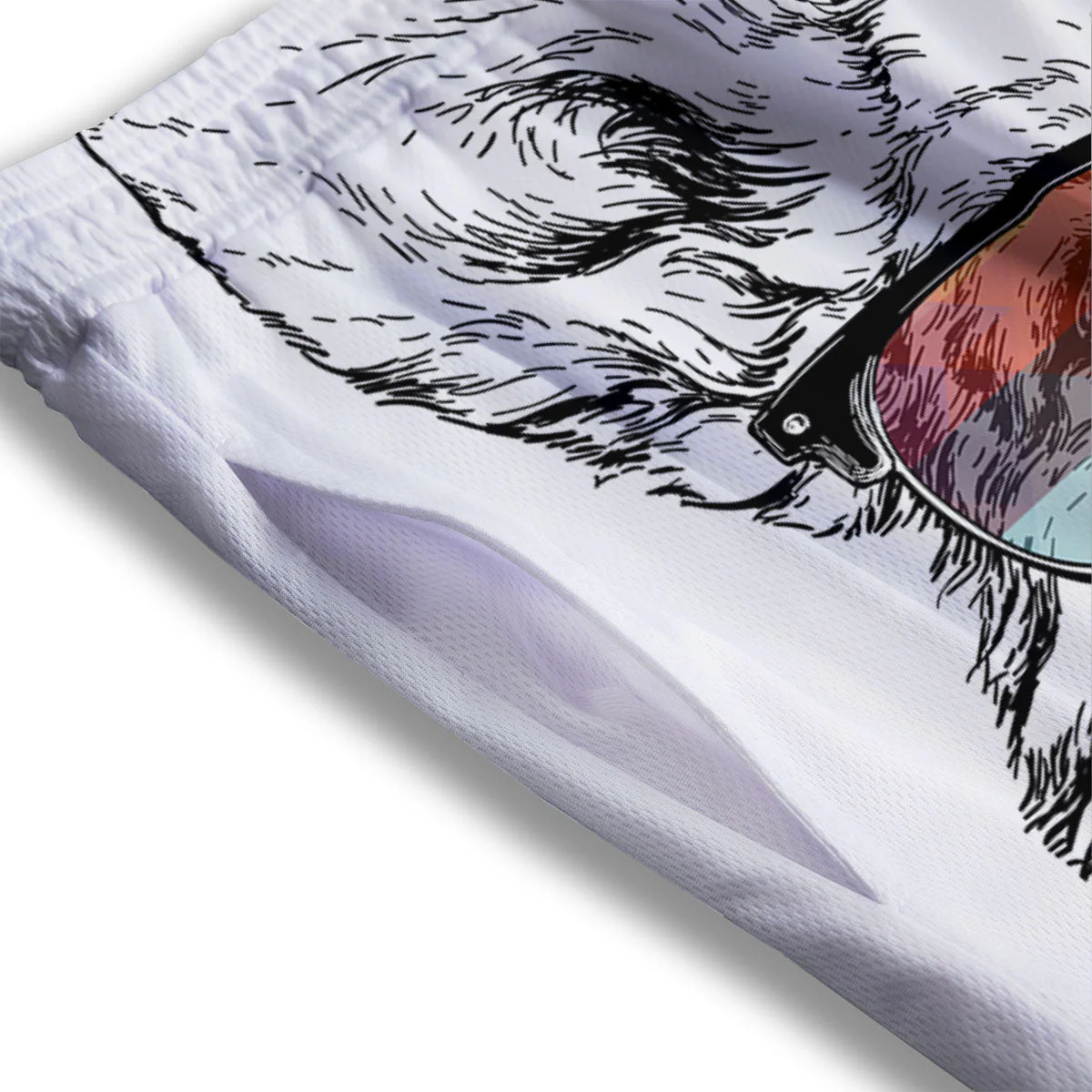 Pembroke Welsh Corgi Hipster Print Mesh Shorts - Image 3