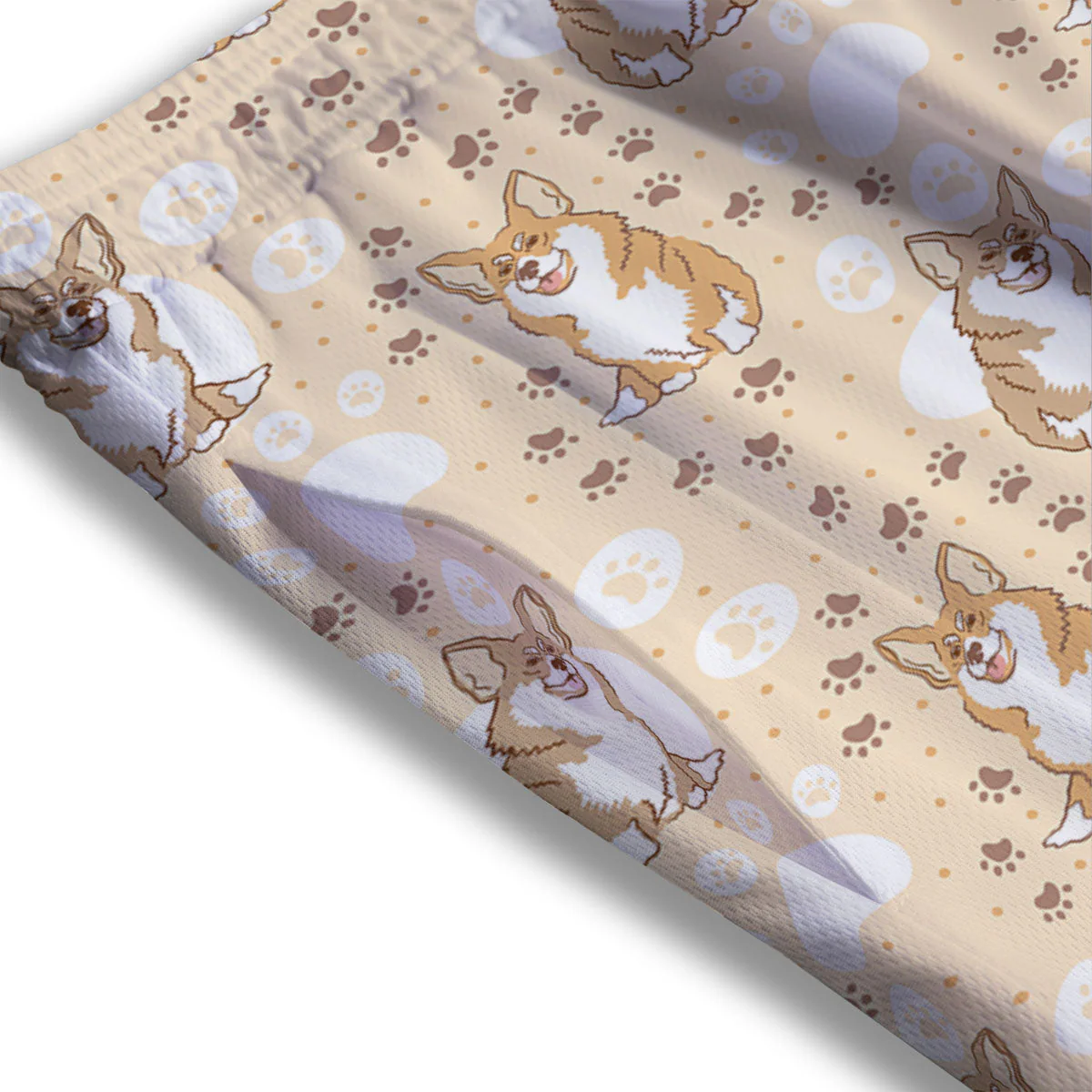 Pembroke Welsh Corgi Print Pattern Mesh Shorts - Image 3