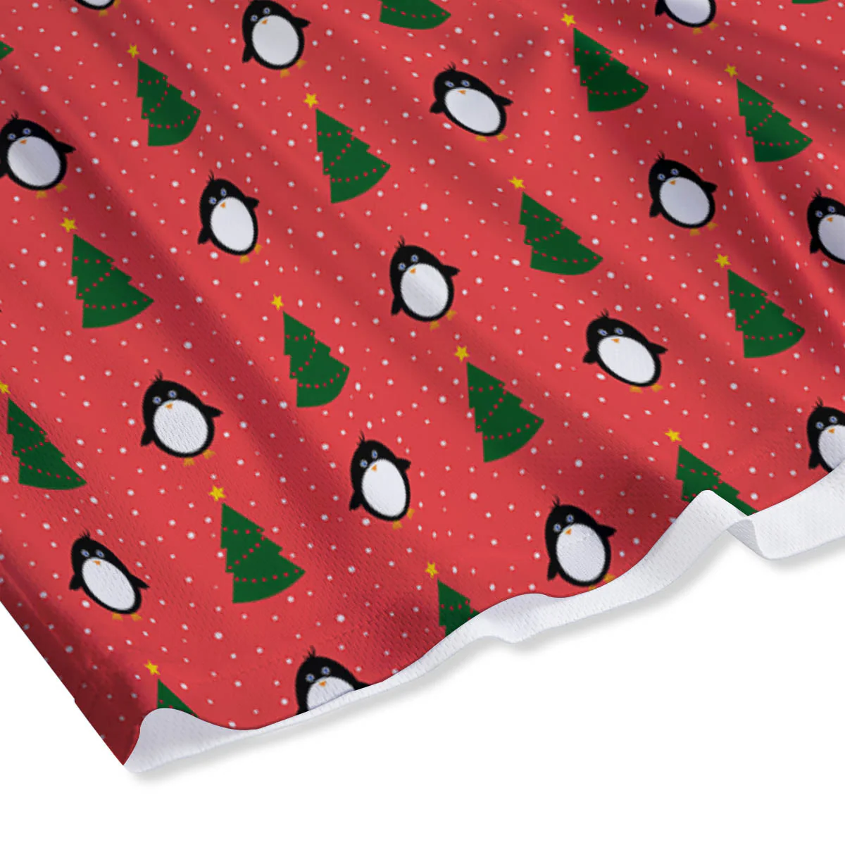 Penguin Christmas Snowy Print Pattern Mesh Shorts - Image 4