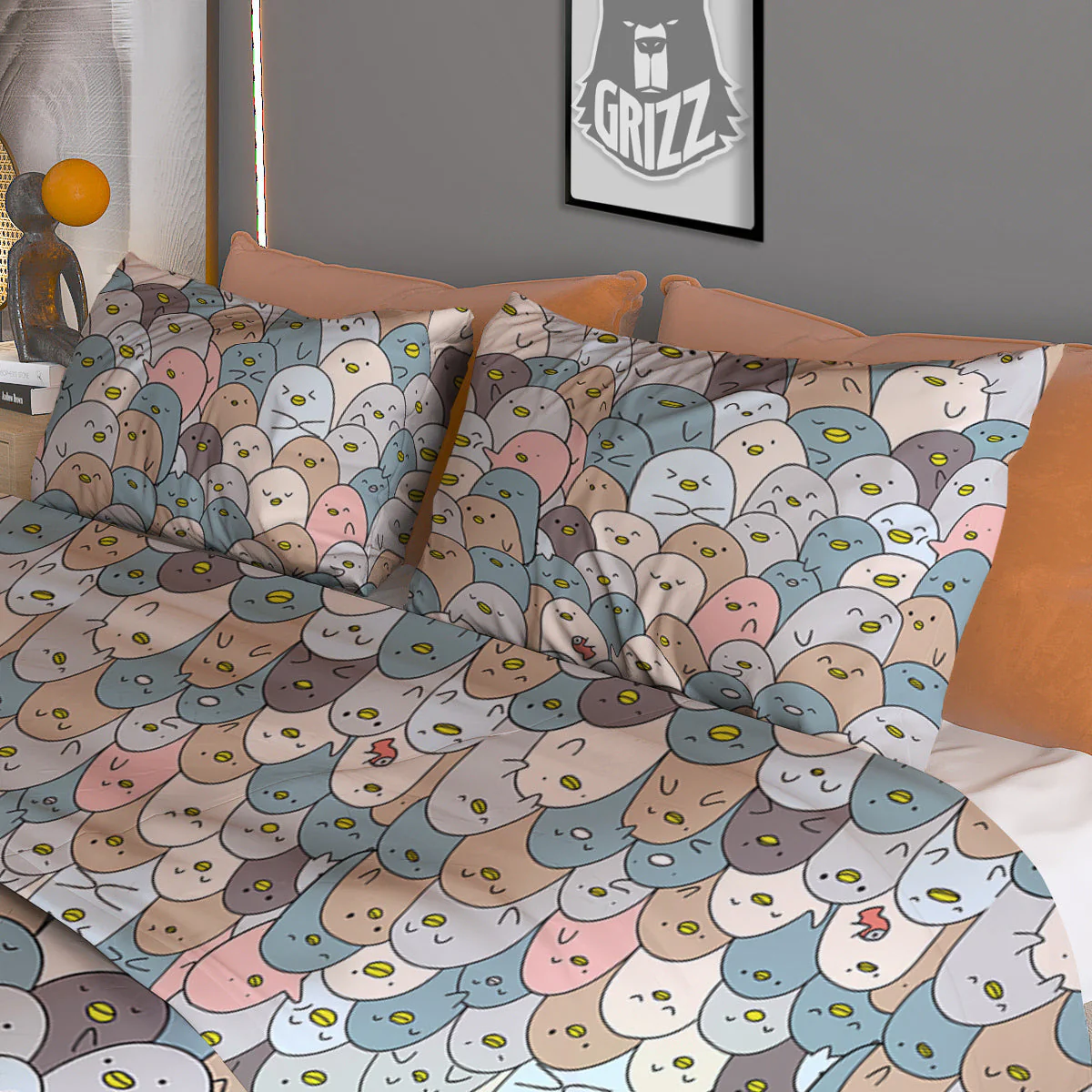 Penguin Cute Colorful Print Pattern Duvet Cover Bedding Set - Image 3