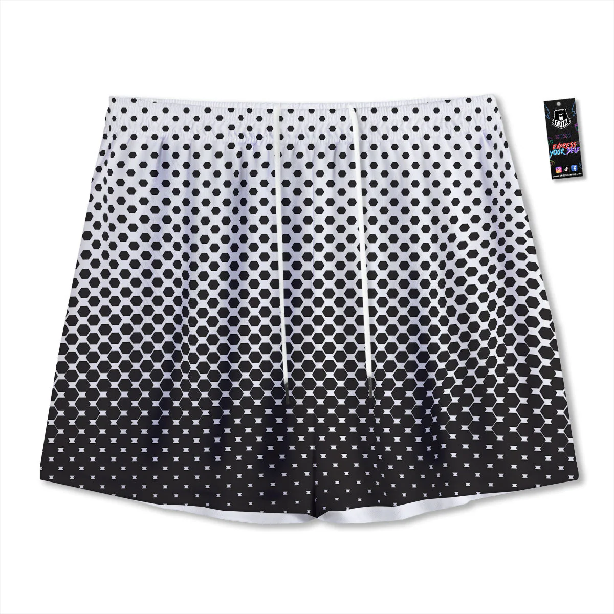 Pentagon Halftone Print Mesh Shorts