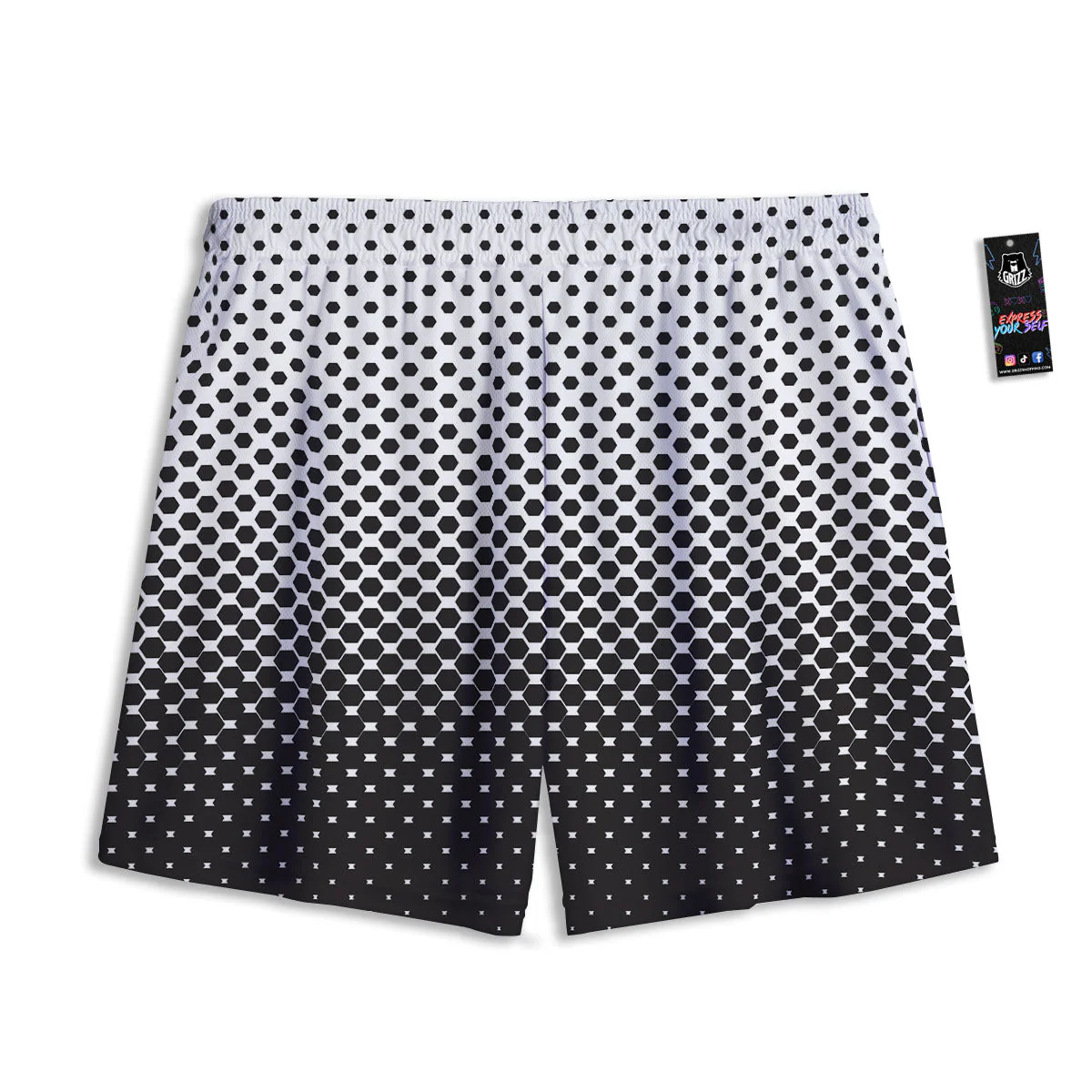 Pentagon Halftone Print Mesh Shorts - Image 2