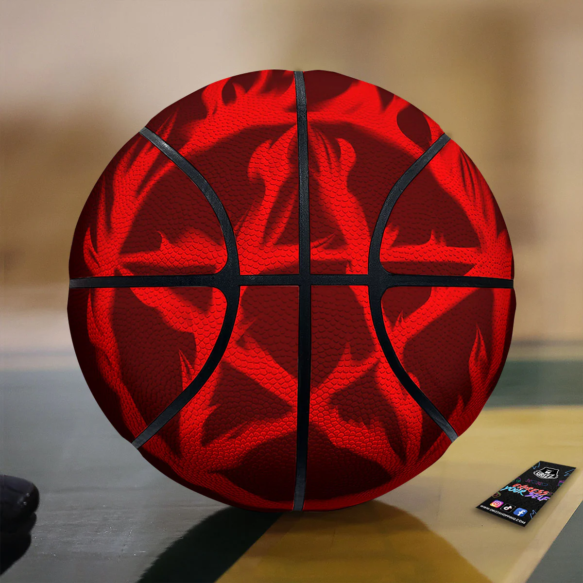 Pentagram Fiery Reversed Print Basketball