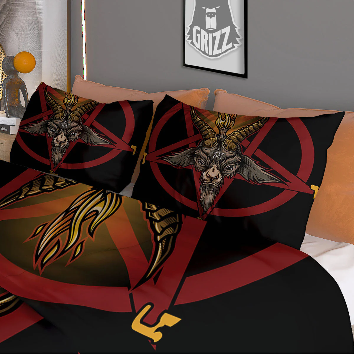 Pentagram Symbol Magic Print Duvet Cover Bedding Set - Image 3