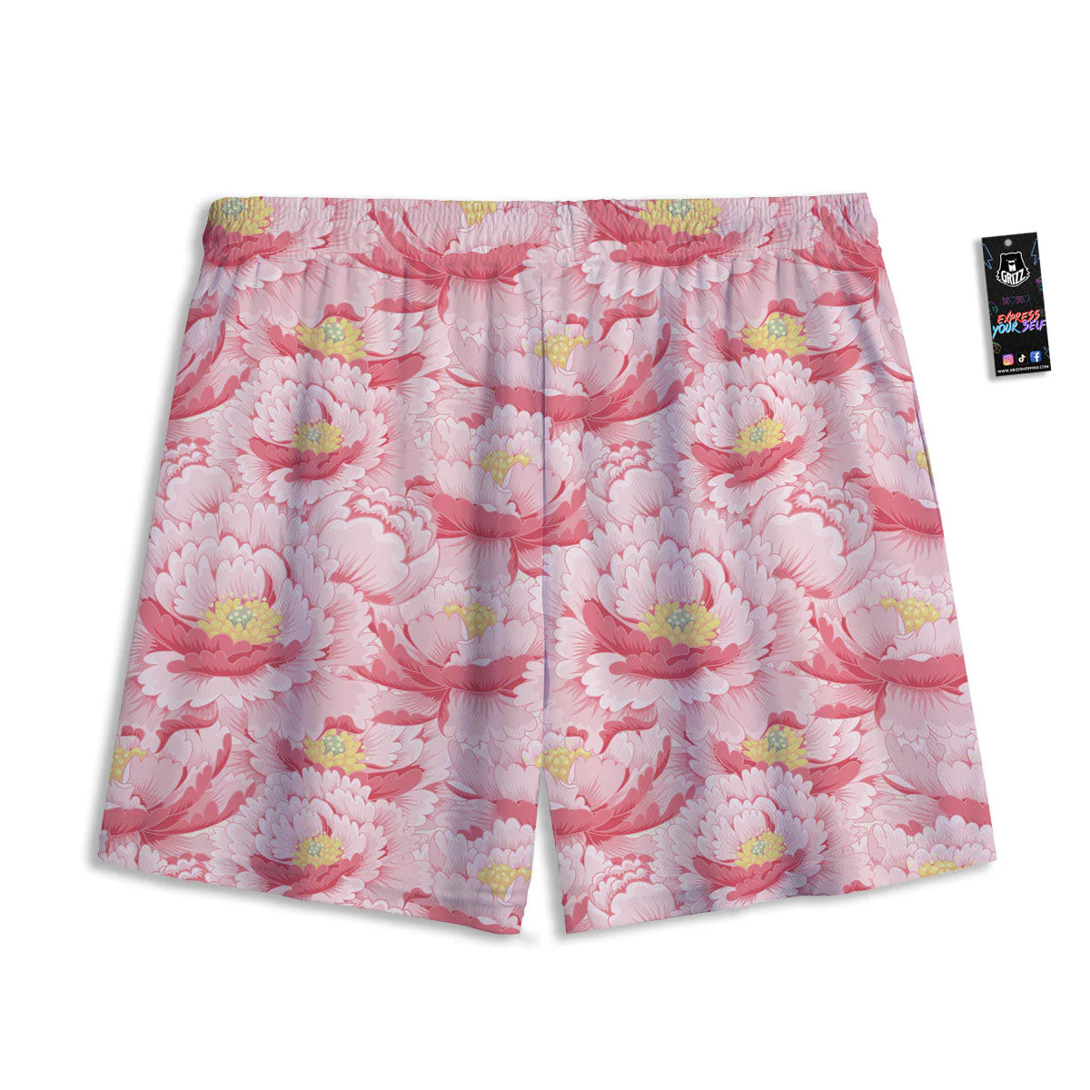 Peony Japanese Print Mesh Shorts - Image 2