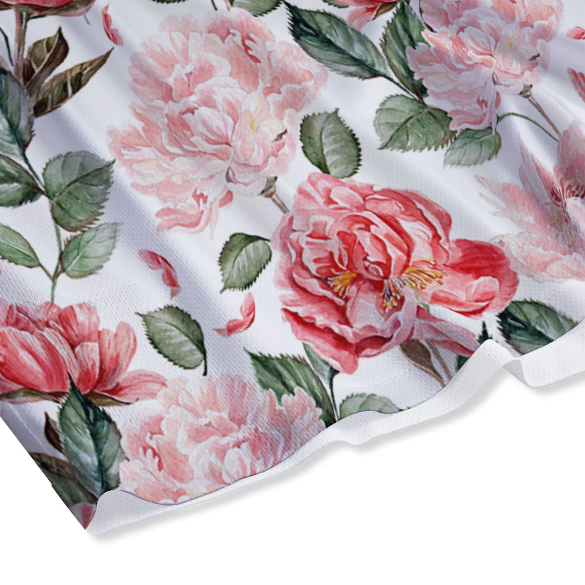 Peony Pink Print Pattern Mesh Shorts - Image 4