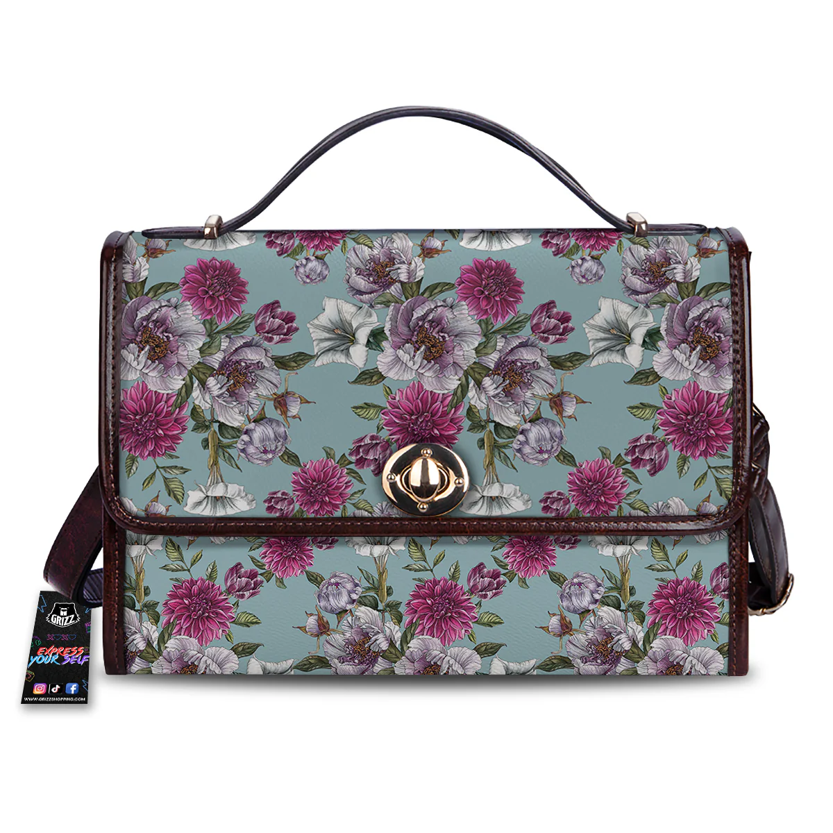 Peony Watercolor Print Pattern Women's Satchel Bag