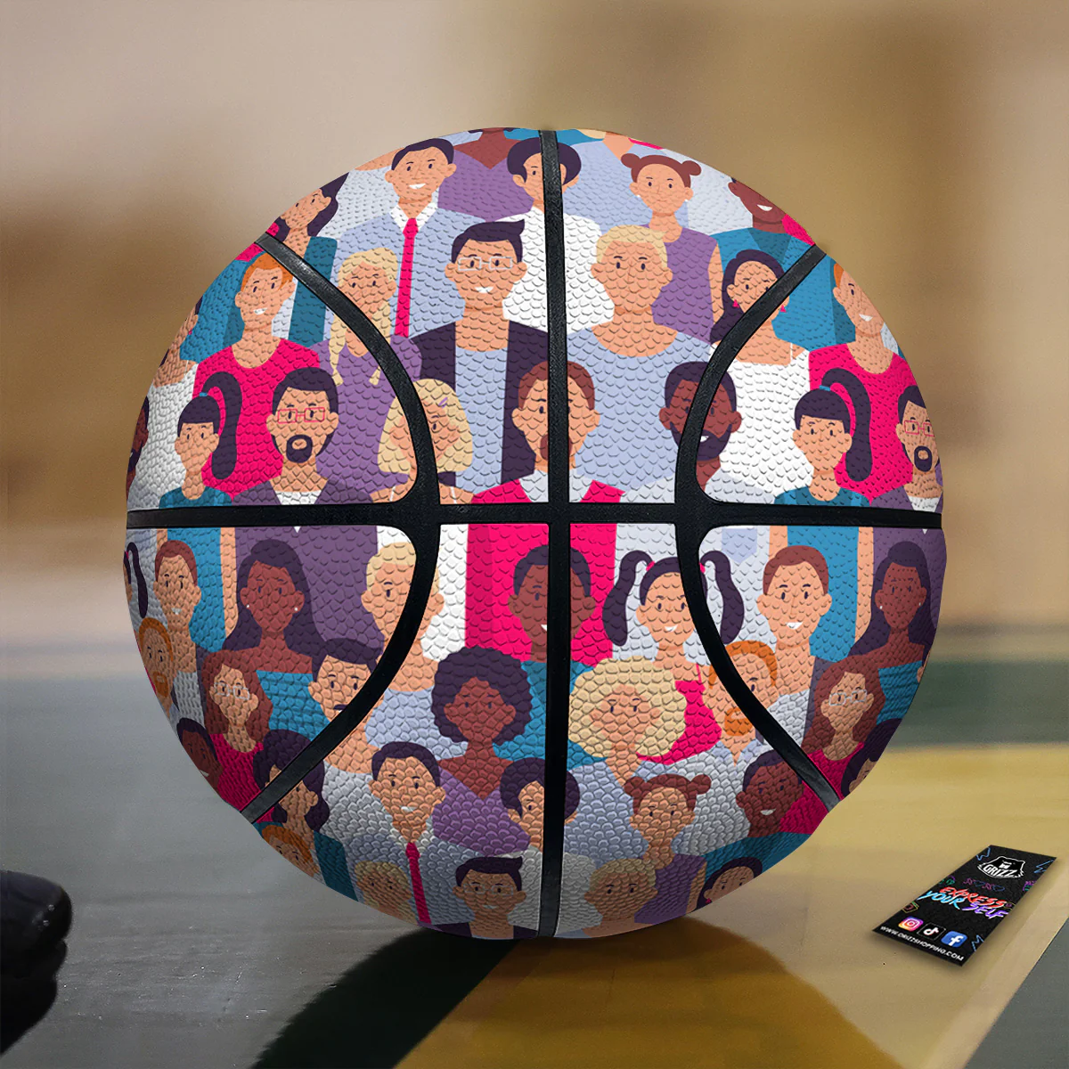People Smile Colorful Print Pattern Basketball