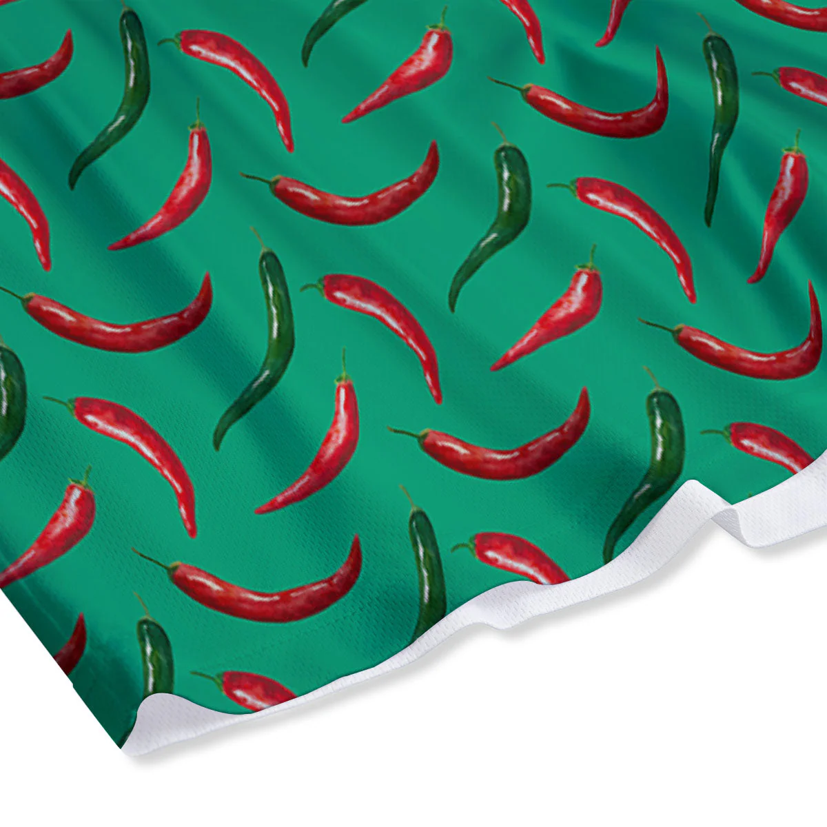 Peppers Chili Green Print Pattern Mesh Shorts - Image 4