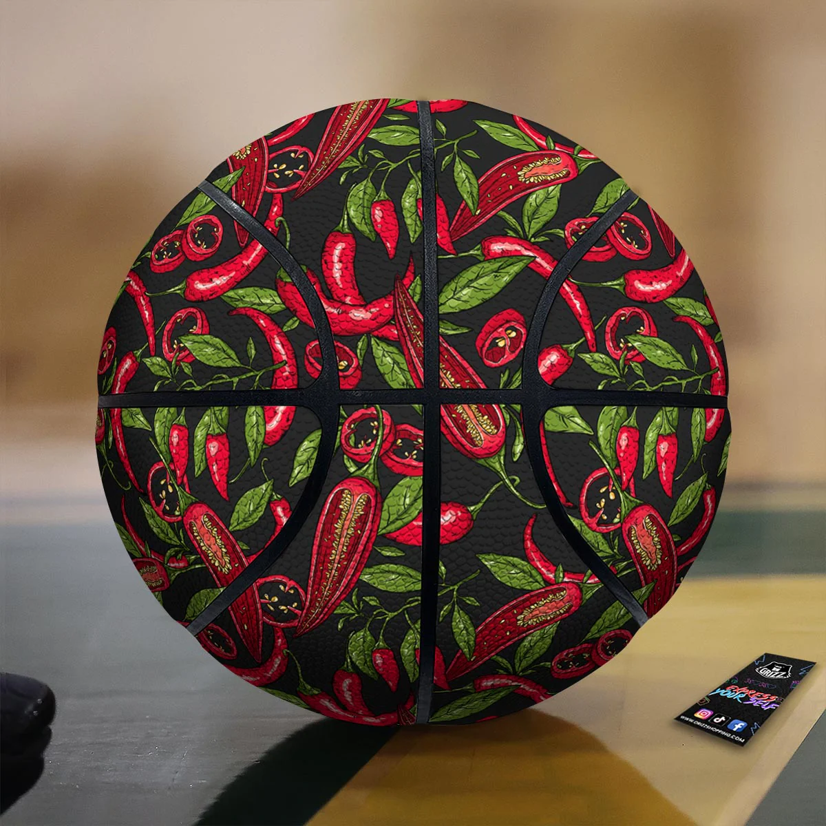 Peppers Red Chili Print Pattern Basketball
