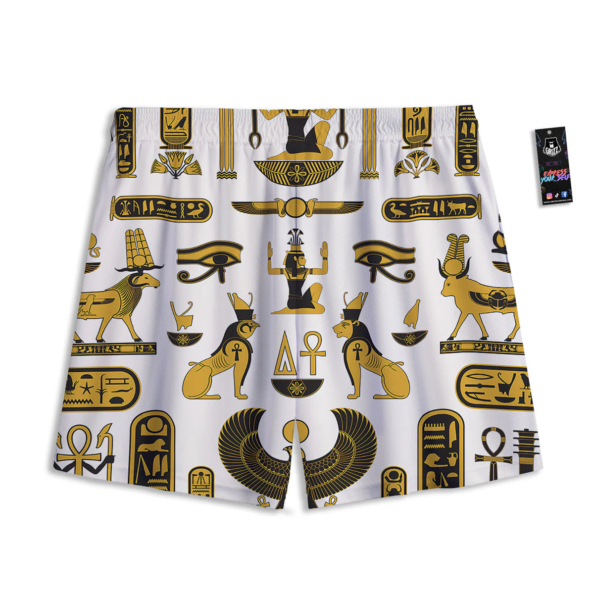 Pharaohs And Gods Egyptian Print Mesh Shorts - Image 2