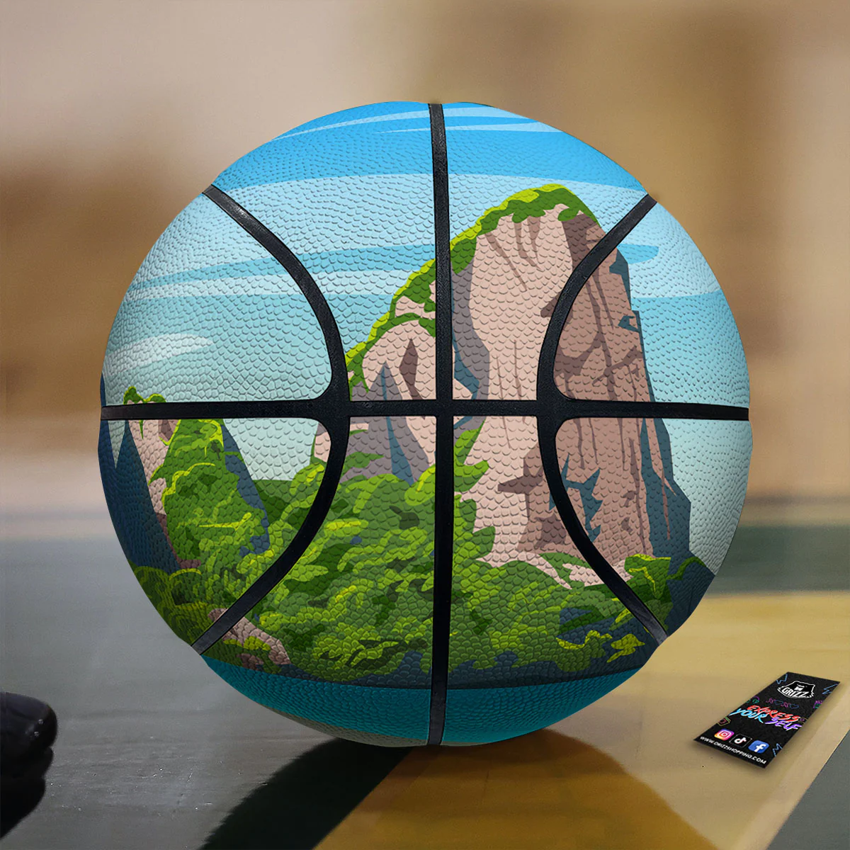 Phuket Thailand Cartoon Print Basketball