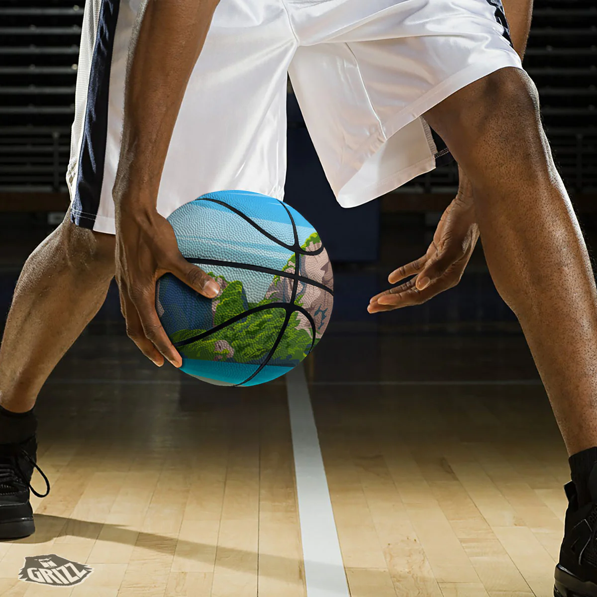 Phuket Thailand Cartoon Print Basketball - Image 3